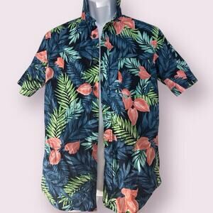 Old Navy Small Everyday Shirt Regular Fit Built In Flex Men’s Tropical Hawaiian